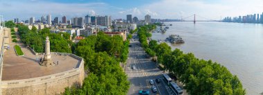 Hubei Wuhan yaz şehri gökyüzü manzarası