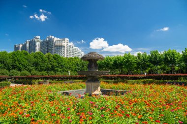 Hubei Wuhan yaz şehri gökyüzü manzarası