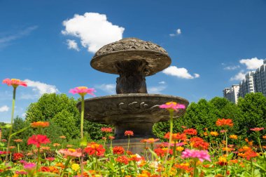 Hubei Wuhan yaz şehri gökyüzü manzarası