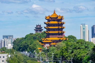 Hubei Wuhan yaz şehri gökyüzü manzarası