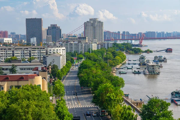 Hubei Wuhan Lato Miasto Panorama — Zdjęcie stockowe