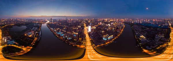 Hubei Wuhan Letní Město Panorama — Stock fotografie
