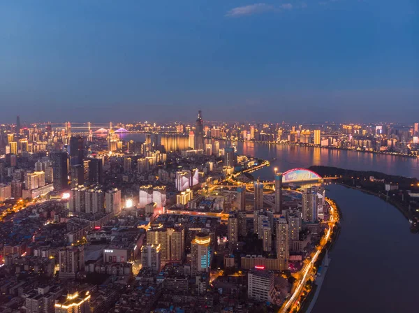 Hubei Wuhan Lato Miasto Panorama — Zdjęcie stockowe