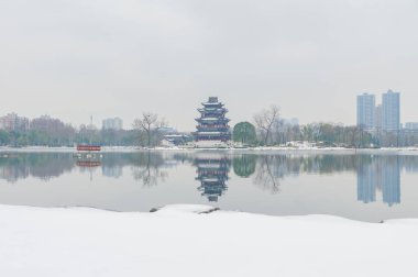 Wuhan Tarihi Ziyang Park Kar Sahnesi
