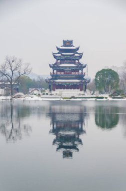 Wuhan Tarihi Ziyang Park Kar Sahnesi