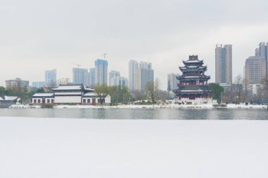 Wuhan Tarihi Ziyang Park Kar Sahnesi