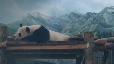 Wuhan Hayvanat Bahçesindeki sevimli dev panda.