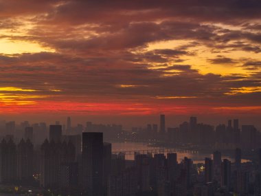 Wuhan Yaz Şehri Gündoğumu Manzarası