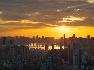 Wuhan Yaz Şehri Gündoğumu Manzarası