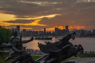 Wuhan Yaz Şehri Gündoğumu Manzarası