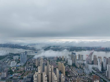 Wuhan şehir simgesi gökyüzü manzarası