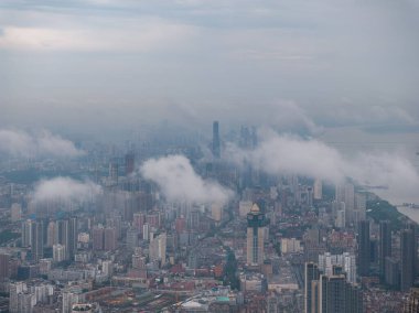 Wuhan şehir simgesi gökyüzü manzarası