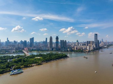 Wuhan şehir simgesi gökyüzü manzarası