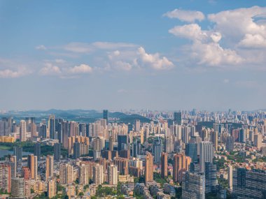 Wuhan şehir simgesi gökyüzü manzarası