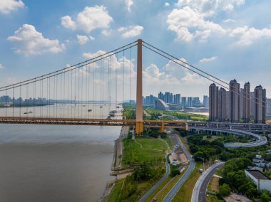 Wuhan şehir simgesi gökyüzü manzarası