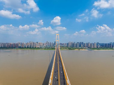 Wuhan şehir simgesi gökyüzü manzarası