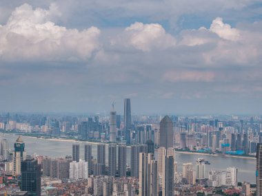 Wuhan şehir simgesi gökyüzü manzarası
