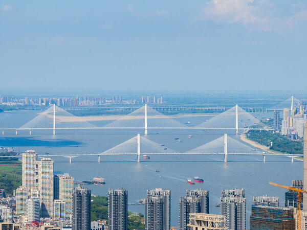 Wuhan city landmark skyline scenery
