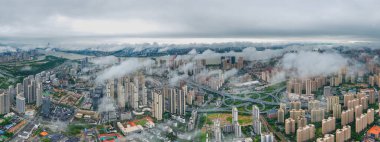 Wuhan şehir simgesi gökyüzü manzarası