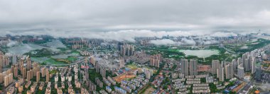 Wuhan şehir simgesi gökyüzü manzarası