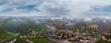 Wuhan şehir simgesi gökyüzü manzarası