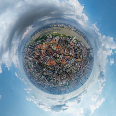 Wuhan şehir simgesi gökyüzü manzarası