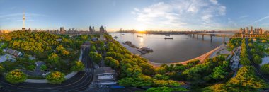 Wuhan şehir simgesi gökyüzü manzarası