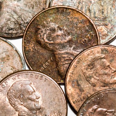 Penny. Macro closeup on a copper penny.  clipart