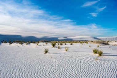 Beyaz Sands Ulusal Anıtı, Ulusal Park, New Mexico, Sand Dunes doğa peyzaj ve açık havada yürüyüş ve kamp 