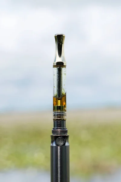 Vape Pen Парів Межами Марихуана Коноплі Тгк Кбр — стокове фото