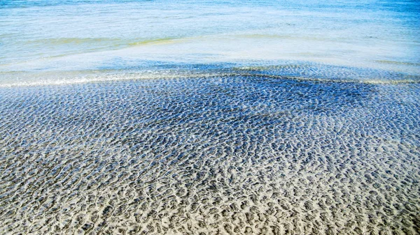 Ocean and beach. Water, ripples and reflections