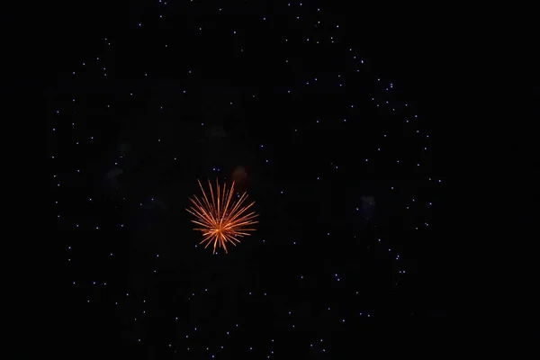 Праздничный Фейерверк Ночном Небе Отдых — стоковое фото
