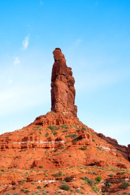 Monument Valley Amazing Big Red Sandstone Rock Oluşumları Düşük Açı Görünümü 