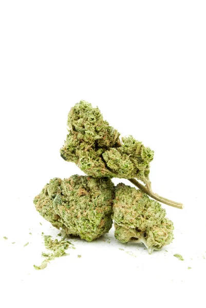 Konzeptionelle Zusammensetzung Von Marihuana Isoliert Auf Weißem Hintergrund — Stockfoto