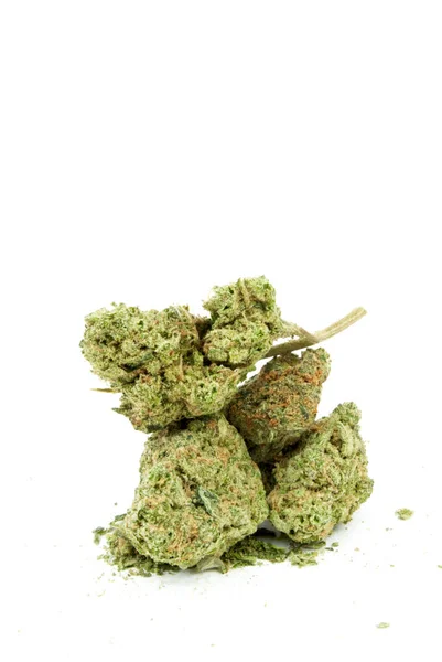 Konzeptionelle Zusammensetzung Von Marihuana Isoliert Auf Weißem Hintergrund — Stockfoto