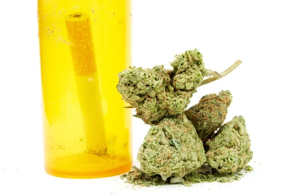 Begreppsmässig Sammansättning Marijuana Isolerad Vit Bakgrund — Stockfoto