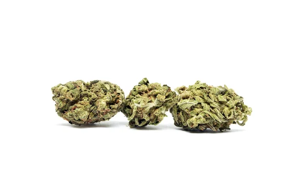 Konzeptionelle Zusammensetzung Von Marihuana Isoliert Auf Weißem Hintergrund — Stockfoto