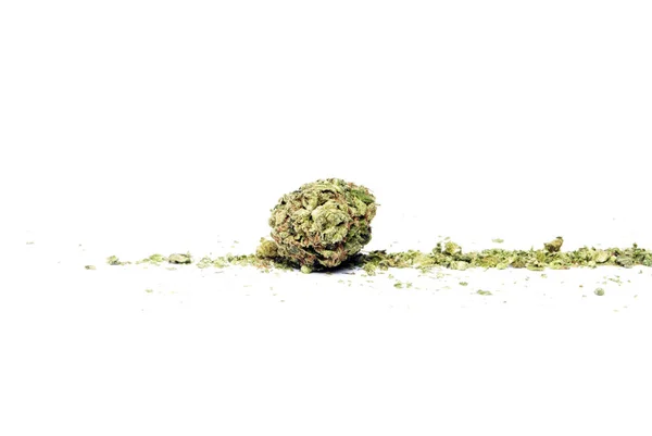 Composición Conceptual Marihuana Aislada Sobre Fondo Blanco — Foto de Stock
