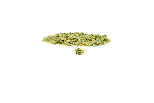 Begrebsmæssig Sammensætning Marihuana Isoleret Hvid Baggrund - Stock-foto