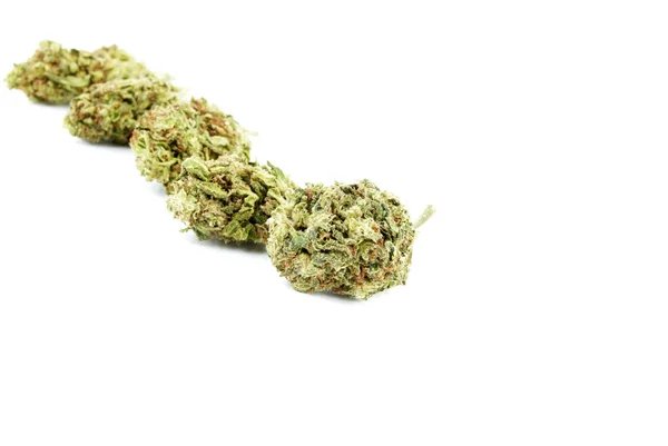Composizione Concettuale Della Marijuana Isolata Sfondo Bianco — Foto Stock