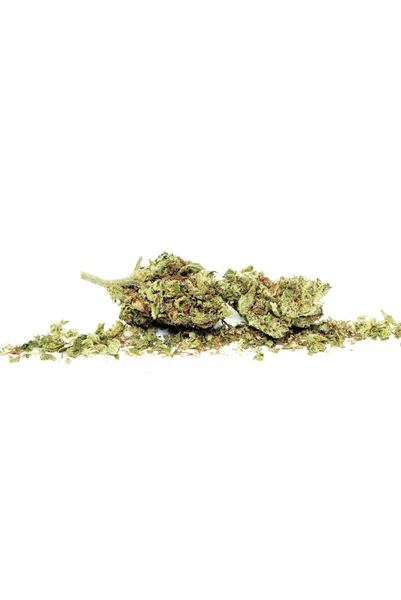 Conceptual Composition Marijuana Isolated White Background — Stock Photo, Image