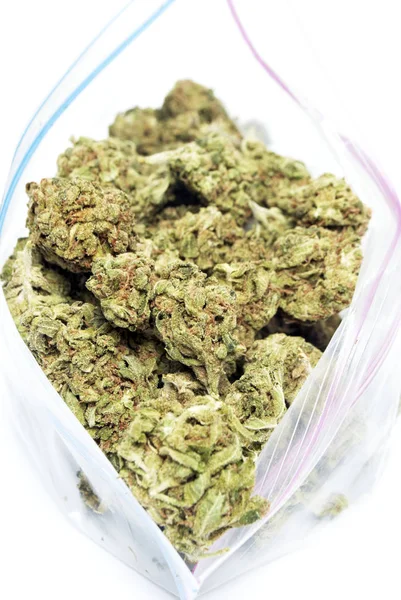 Koncepční Složení Marihuany Izolované Bílém Pozadí — Stock fotografie