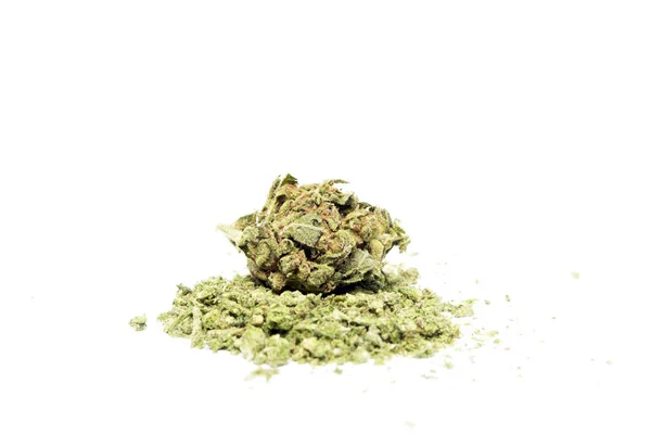Koncepcyjny Skład Marihuany Białym Tle — Zdjęcie stockowe