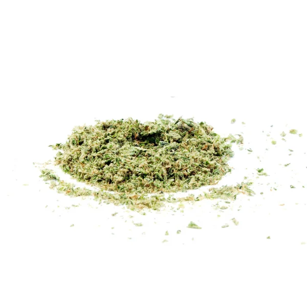 Koncepční Složení Marihuany Izolované Bílém Pozadí — Stock fotografie