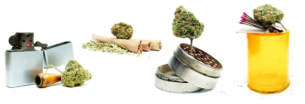 Marijuana Isolada Fundo Branco Conceito Dependência Cuidados Saúde — Fotografia de Stock