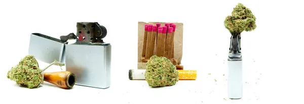 Composición Conceptual Marihuana Aislada Sobre Fondo Blanco — Foto de Stock