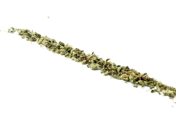 Marihuana Isoliert Auf Weißem Hintergrund Konzept Der Sucht Und Gesundheitsfürsorge — Stockfoto