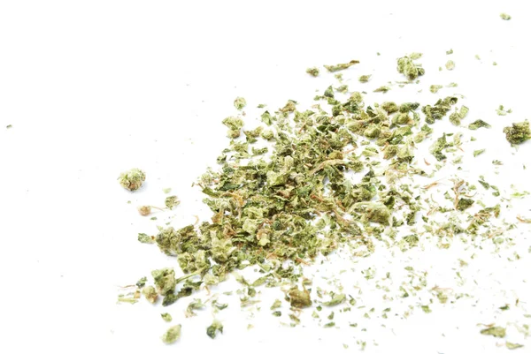 Marijuana Isolata Sfondo Bianco Concetto Dipendenza Assistenza Sanitaria — Foto Stock