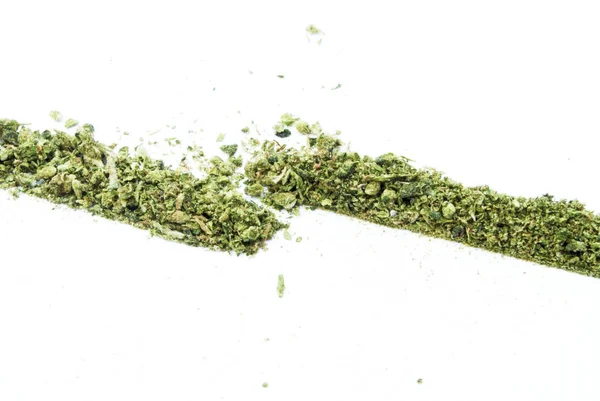 Marijuana Isolée Sur Fond Blanc Concept Dépendance Soins Santé — Photo