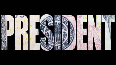 Siyah arkaplan üzerine başkan metni